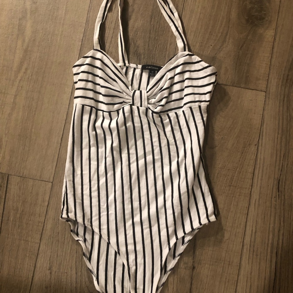 Ambiance Black/ white stripped bodysuit